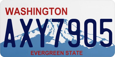 WA license plate AXY7905