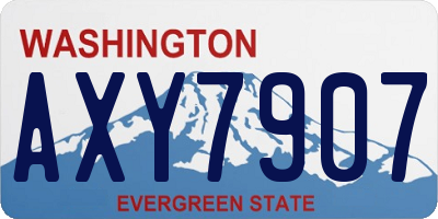 WA license plate AXY7907