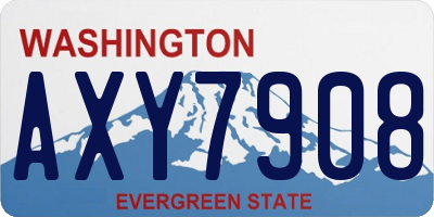WA license plate AXY7908