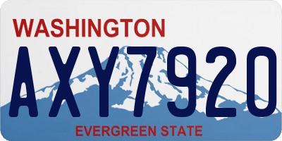 WA license plate AXY7920