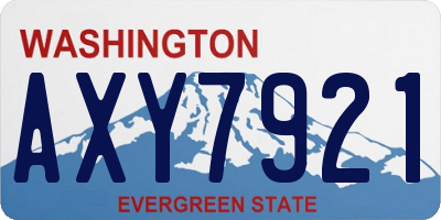 WA license plate AXY7921