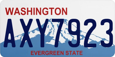 WA license plate AXY7923