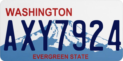 WA license plate AXY7924
