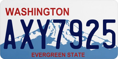 WA license plate AXY7925