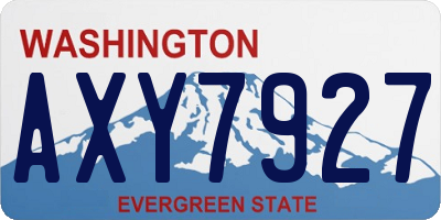 WA license plate AXY7927