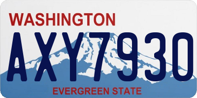 WA license plate AXY7930