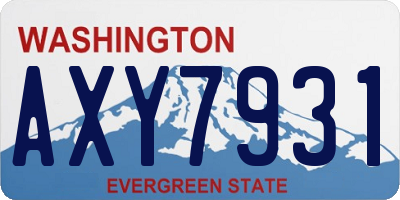 WA license plate AXY7931