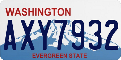 WA license plate AXY7932
