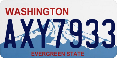 WA license plate AXY7933
