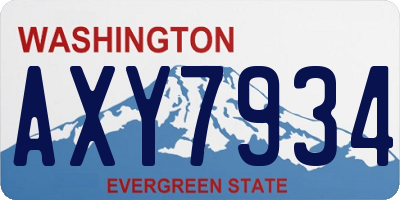 WA license plate AXY7934