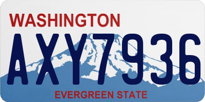 WA license plate AXY7936