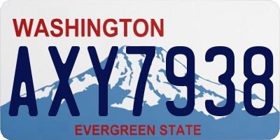 WA license plate AXY7938