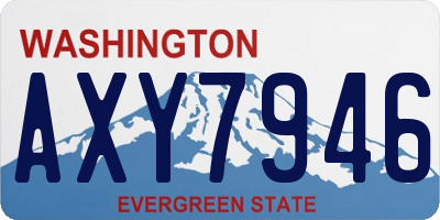 WA license plate AXY7946