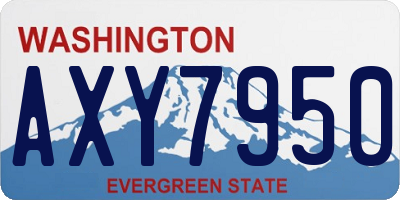 WA license plate AXY7950