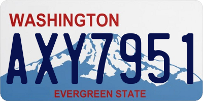 WA license plate AXY7951