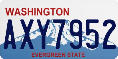 WA license plate AXY7952