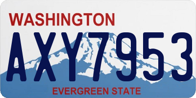 WA license plate AXY7953