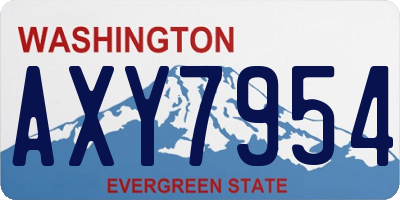 WA license plate AXY7954