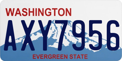 WA license plate AXY7956