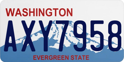 WA license plate AXY7958