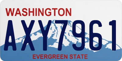 WA license plate AXY7961
