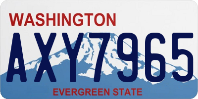 WA license plate AXY7965