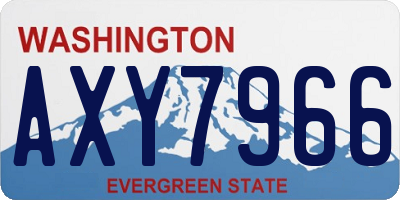 WA license plate AXY7966