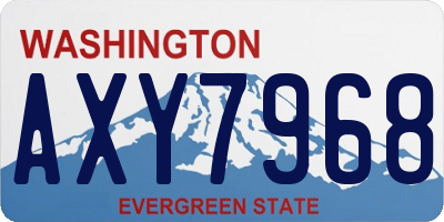 WA license plate AXY7968
