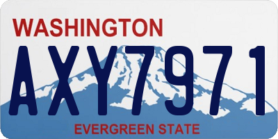 WA license plate AXY7971