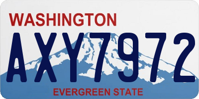 WA license plate AXY7972
