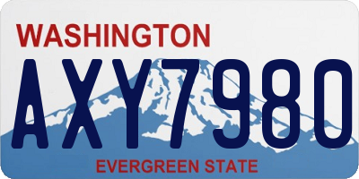 WA license plate AXY7980