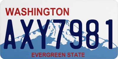 WA license plate AXY7981