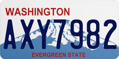 WA license plate AXY7982