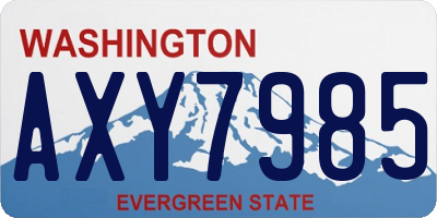 WA license plate AXY7985