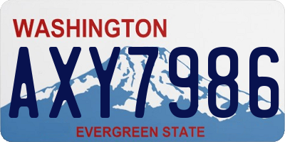 WA license plate AXY7986