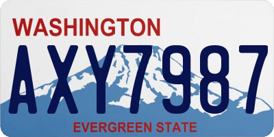 WA license plate AXY7987