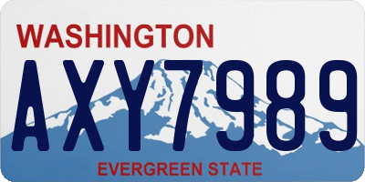WA license plate AXY7989