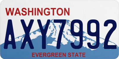 WA license plate AXY7992