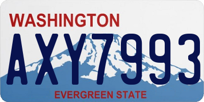 WA license plate AXY7993