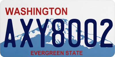 WA license plate AXY8002