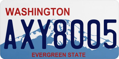 WA license plate AXY8005
