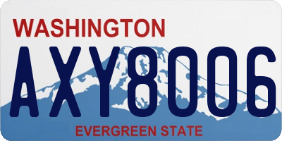 WA license plate AXY8006