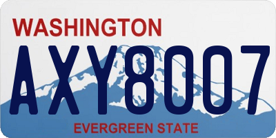 WA license plate AXY8007