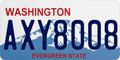 WA license plate AXY8008