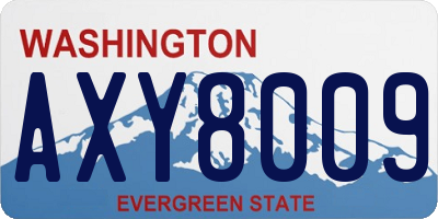 WA license plate AXY8009