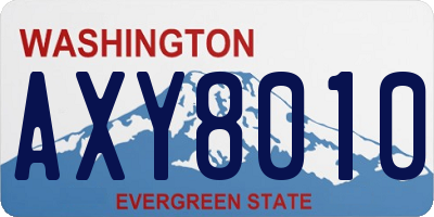 WA license plate AXY8010