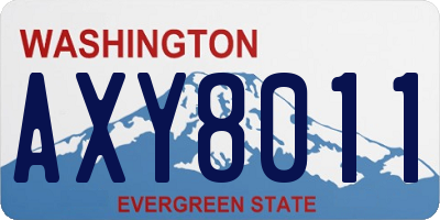 WA license plate AXY8011