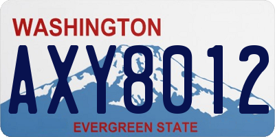 WA license plate AXY8012