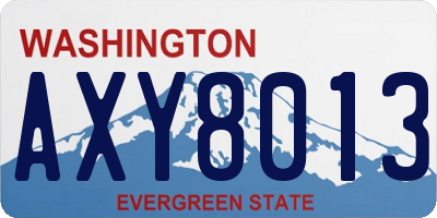 WA license plate AXY8013