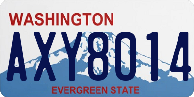 WA license plate AXY8014
